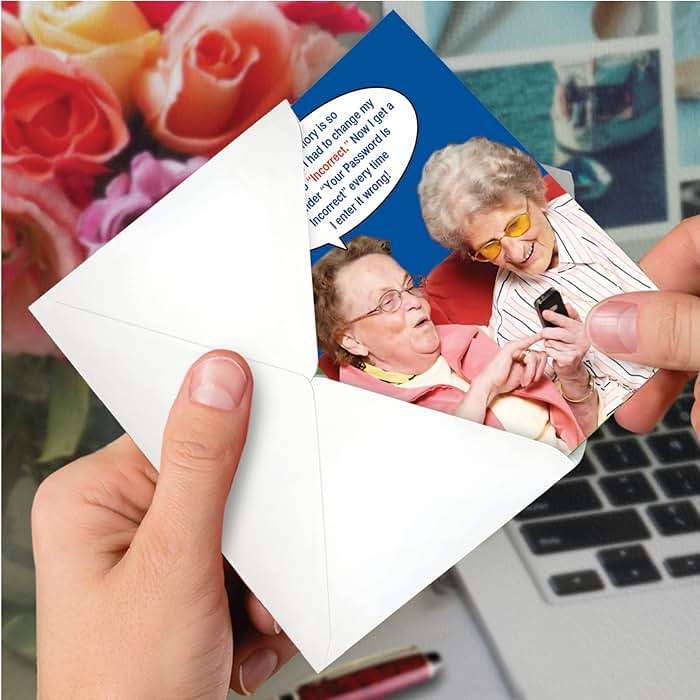 NobleWorks Dry Wit Adult Humor Style Pack of 3 Funny Hilarious Birthday Greeting Cards with Envelopes (1 Designs, 3 Each) Incorrect Password for Men C9912BDG-C3x1 - Image 2