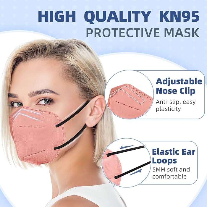 FENFEN KN95 Face Masks for Adults, 50 Pack 10 Colors Disposable KN95 Masks, 5 Layer Breathable Individually Wrapped Face Masks with Designs, Filter Efficiency 95% - Image 6