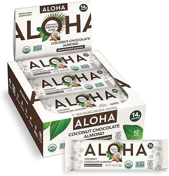 Aloha Organic Chocolate Coconut Almond Protein Bar 12pk, 1.98 OZ - Image 1