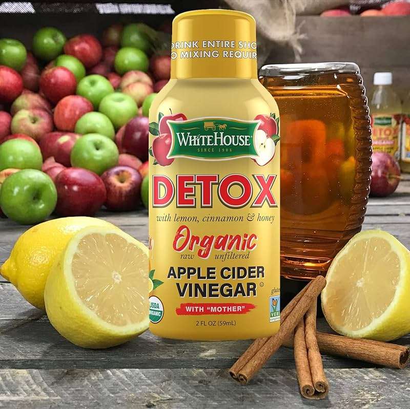 White House Detox Apple Cider Vinegar Shots, Raw Unfiltered, On the Go (Detox, Pack of 6) - Image 4