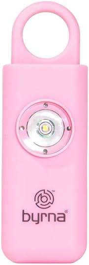 Byrna Banshee Personal Safety Alarm - 130db Loud Military Grade Self Defense Emergency Keychain Siren Device with LED Strobe Alert Light for Women, Men, Children, Elderly, Hikers and Runners (Pink) - Image 1