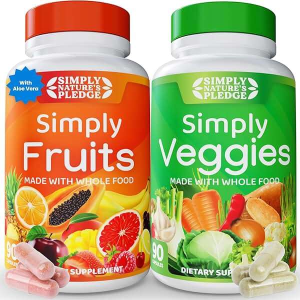 Simply Nature's Pledge - Packed with Over 40 Different Fruits & Vegetables - Made with Whole Food Superfoods - with High Beta Carotene – 100% Soy Free - 90 Count (Pack of 2) - Image 1