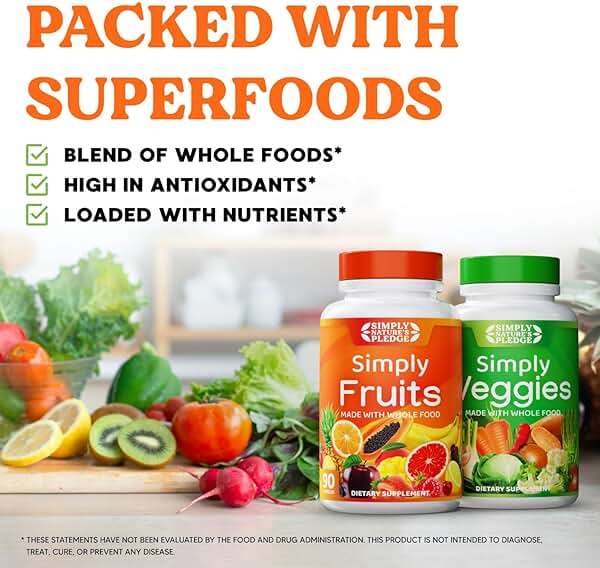 Simply Nature's Pledge - Packed with Over 40 Different Fruits & Vegetables - Made with Whole Food Superfoods - with High Beta Carotene – 100% Soy Free - 90 Count (Pack of 2) - Image 9