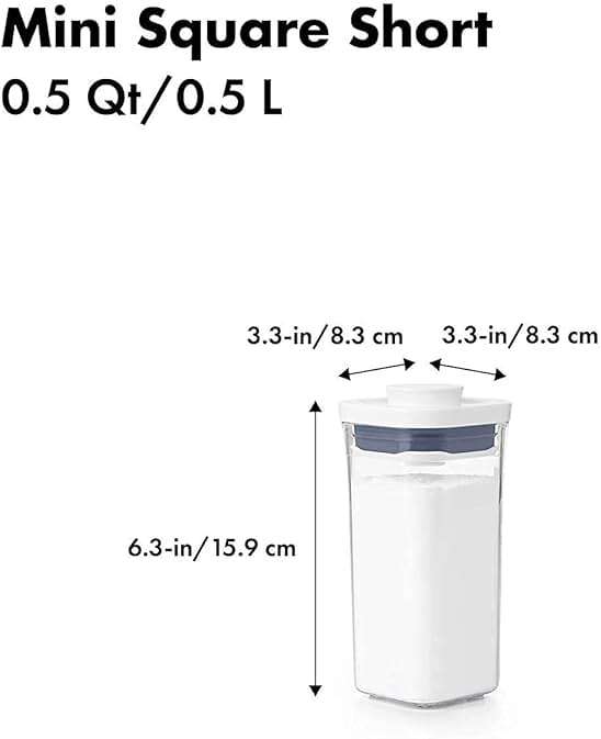 OXO Good Grips POP Container - Airtight Food Storage - 0.5 Qt Square (Set of 4) for Candy and More - Image 2