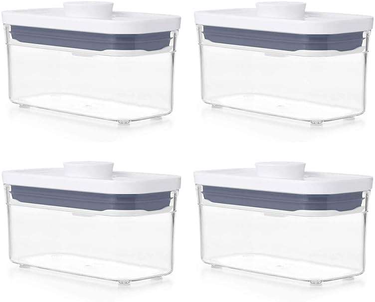 OXO Good Grips POP Container - Airtight Food Storage - 0.4 Qt Rectangle (Set of 4) for Baking Soda and More - Image 1