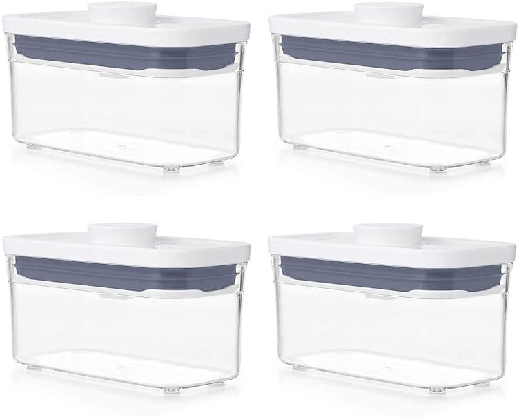 OXO Good Grips POP Container - Airtight Food Storage - 0.4 Qt Rectangle (Set of 4) for Baking Soda and More - Product Image