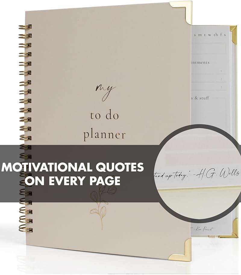Beautiful To Do List Notebook 2026 (8.5 x 6.4") - Aesthetic Daily Planner to Easily Organize Your Tasks And Boost Productivity - Stylish Undated ADHD Planner Gift and The Perfect School or Office Supplies For Women - Image 5
