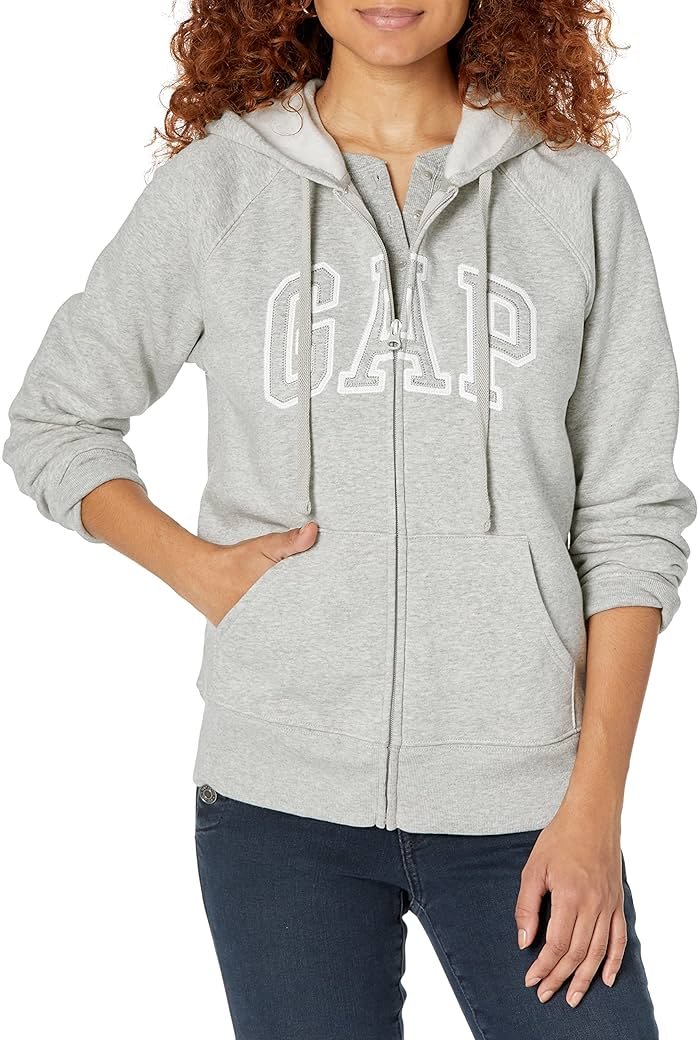 GAP Women's Logo Hoodie Hooded Full Zip Sweatshirt - Product Image