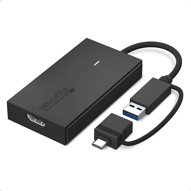 Plugable USB C to HDMI Adapter, Universal Video Graphics Adapter for USB 3.0 and USB-C Macs and Windows, Extend an HDMI Monitor up to 1440p@60hz - Image 1