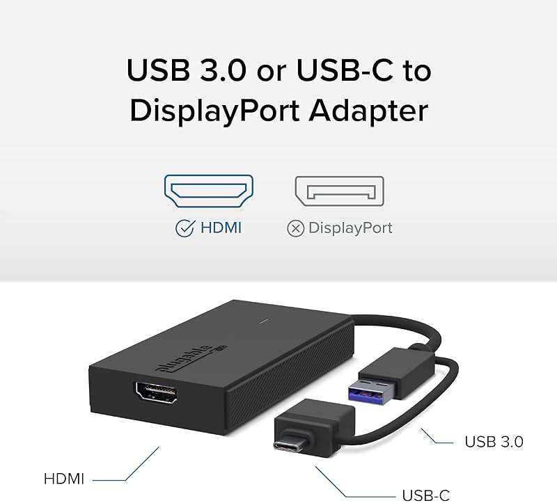 Plugable USB C to HDMI Adapter, Universal Video Graphics Adapter for USB 3.0 and USB-C Macs and Windows, Extend an HDMI Monitor up to 1440p@60hz - Image 2