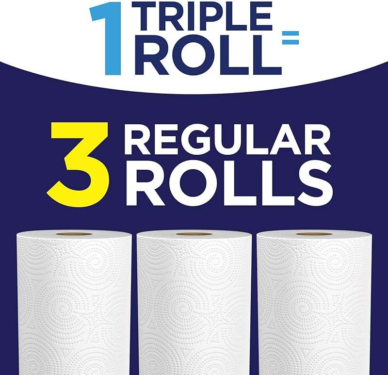 Sparkle Tear-A-Square Paper Towels, 3 Triple Rolls = 9 Regular Rolls, Strong 2-Ply Towels for Kitchen Cleanup and Everyday Messes - Image 5