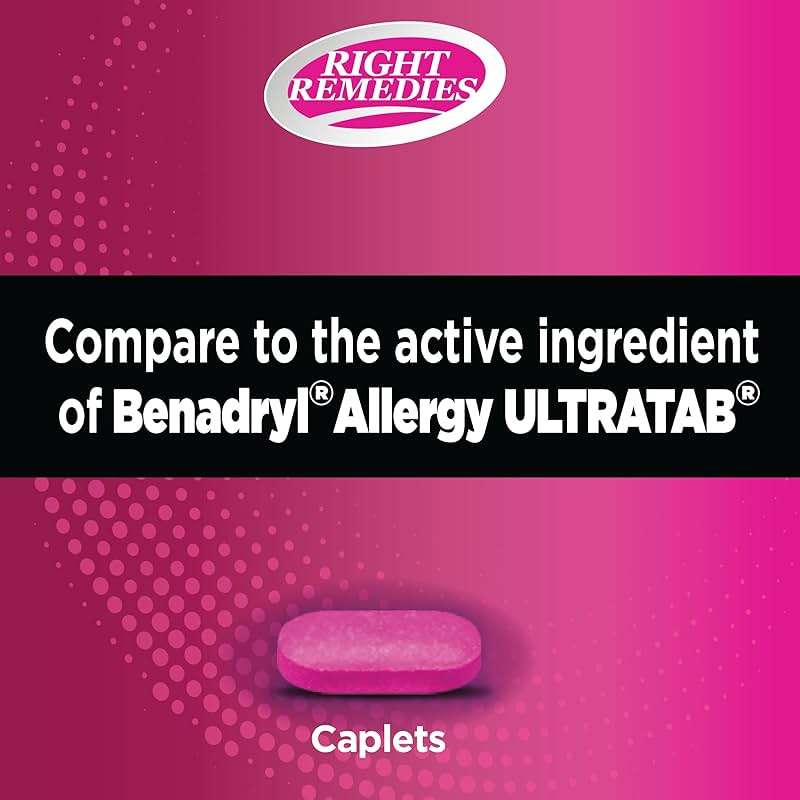RIGHT REMEDIES Allergy Relief Antihistamine, Diphenhydramine HCl 25mg, Generic Benadryl Ultratabs, Relieves Seasonal Indoor or Outdoor Upper Respiratory Allergies, 1000 Count - Image 4