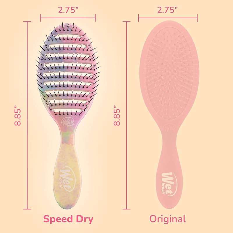 Wet Brush Speed Dry Hair Brush - Stripes (Color Wash) - Vented Design and Ultra Soft HeatFlex Bristles Are Blow Dry Safe With Ergonomic Handle Manages Tangle and Uncontrollable Hair - Pain-Free - Image 5