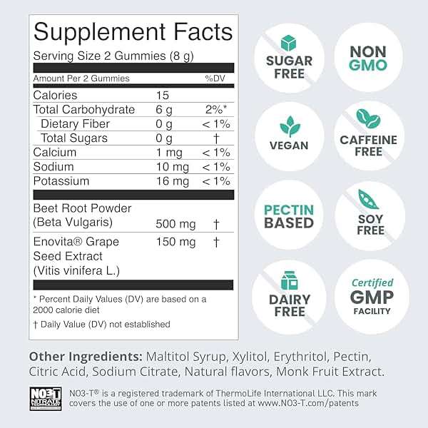 HumanN SuperBeets Heart Gummies Zero Sugar - Beet Gummy with Energy Support, Grape Seed Extract & Beetroot Powder - 60 Count - Image 2