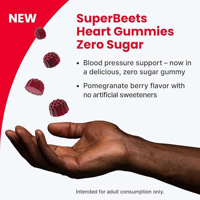 HumanN SuperBeets Heart Gummies Zero Sugar - Beet Gummy with Energy Support, Grape Seed Extract & Beetroot Powder - 60 Count - Image 3