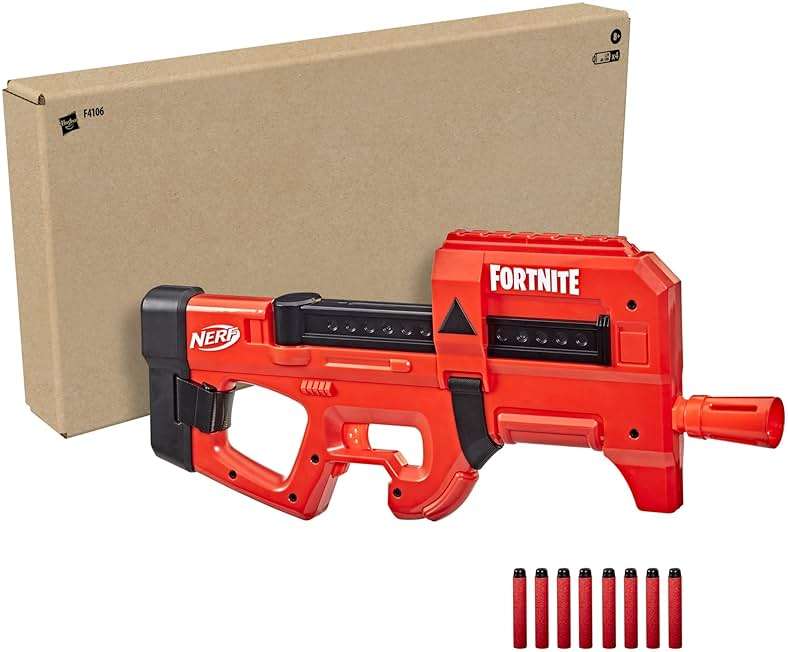 Nerf Fortnite Compact SMG Motorized Blaster, Ultra Red Wrap Design, 8-Dart Internal Clip, 8 Elite Foam Darts, Electric Semi Auto Fortnite Toy Blaster - Image 3