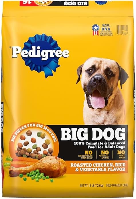 Pedigree Large Breed Dry Dog Food for Large Dogs, Roasted Chicken, Rice and Vegetable Flavor, 16 lb. Bag - Product Image