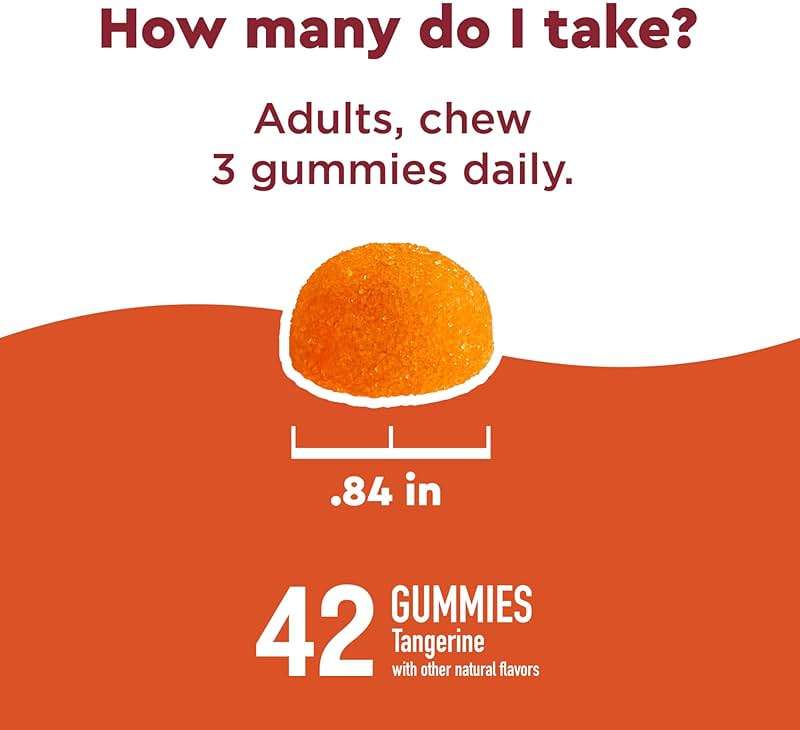 Nature Made Wellblends ImmuneMAX Gummies, Vitamin C, Zinc, and Vitamin D3, Immune Support Supplement, 42 Tangerine Flavor Gummies - Image 4