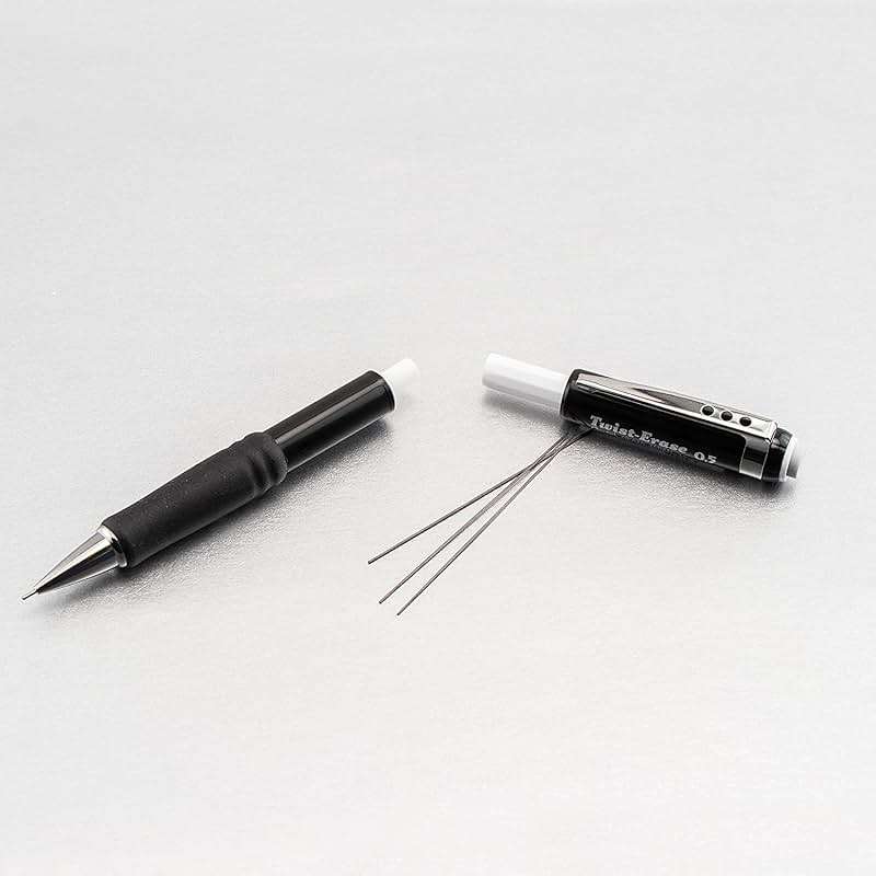 Pentel Mechanical Pencil 0.5 mm Twist Erase III, Twist Up Eraser, Pre-Loaded Super Hi-Polymer HB Lead, Black Barrel, 3-Pack - Image 5