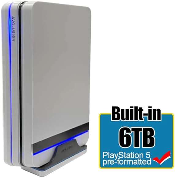 Avolusion PRO-X (White) 6TB USB 3.0 External Gaming Hard Drive for PS5 Game Console (Renewed) - Image 2