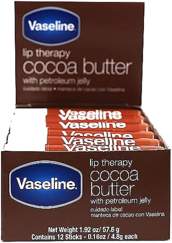 Vaseline Lip w/o Backer Card Cocoa - 12 Pack Box - Product Image