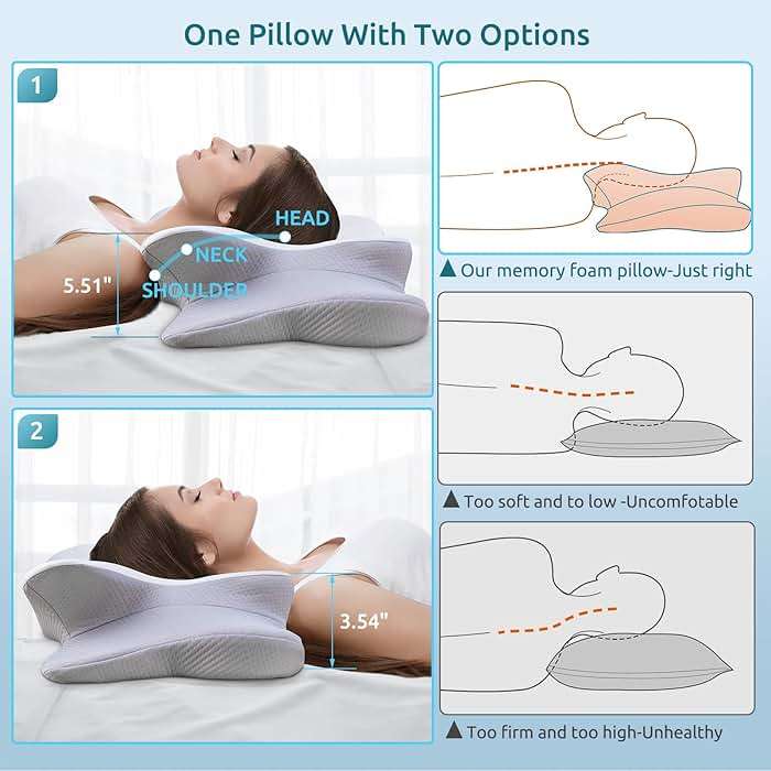 DONAMA Cervical Pillow for Neck and Shoulder,Contour Memory Foam Pillow,Ergonomic Neck Support Pillow for Side Back Stomach Sleepers with Pillowcase - Image 5