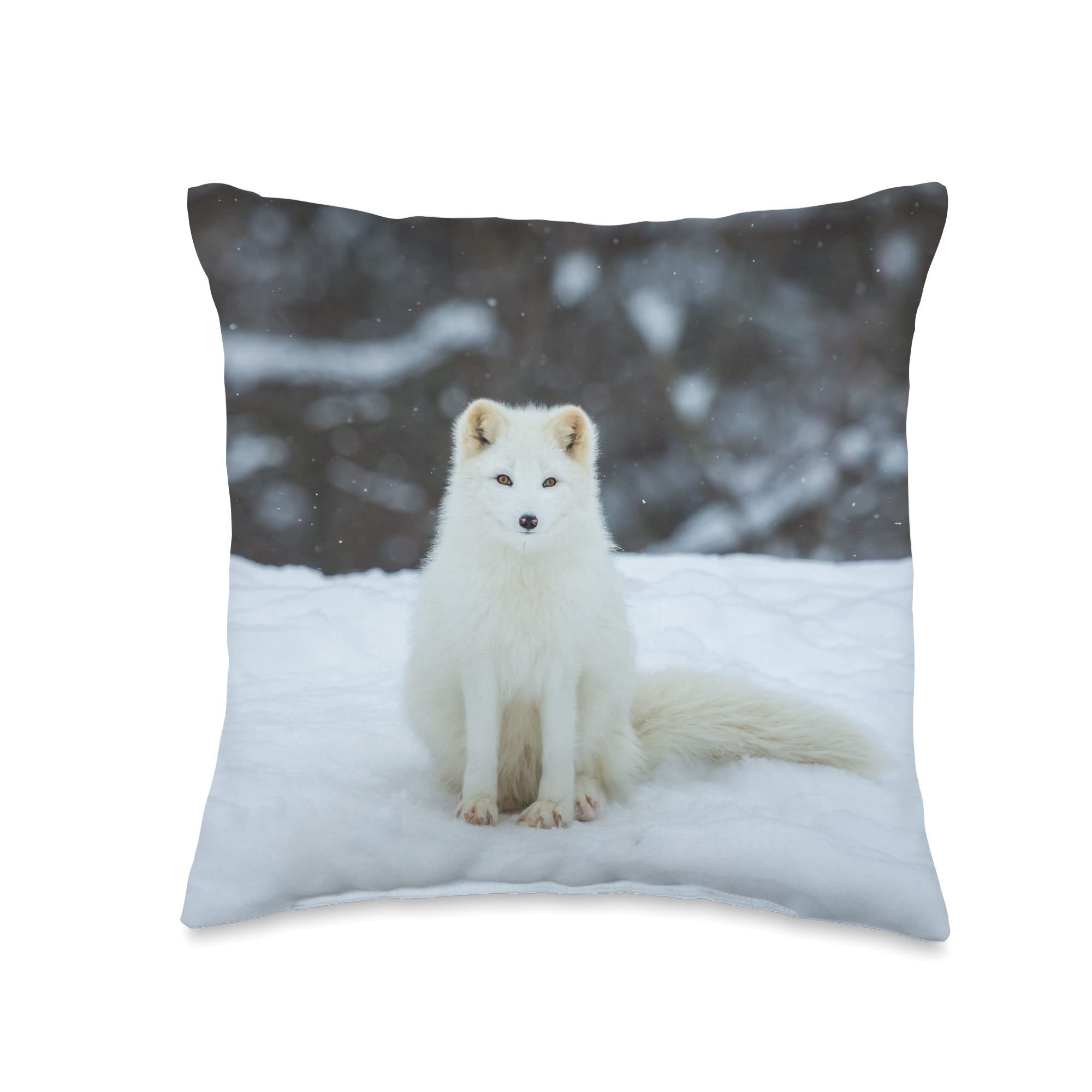 Arctic Fox Pillow | Decorative Pillows Throw Pillow - Product Image