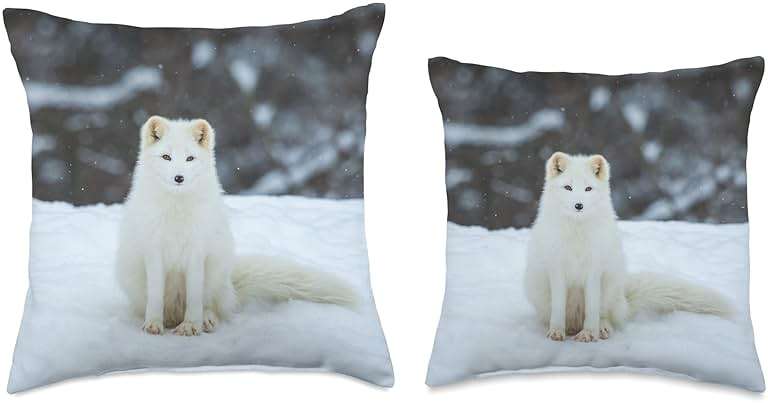 Arctic Fox Pillow | Decorative Pillows Throw Pillow - Image 4