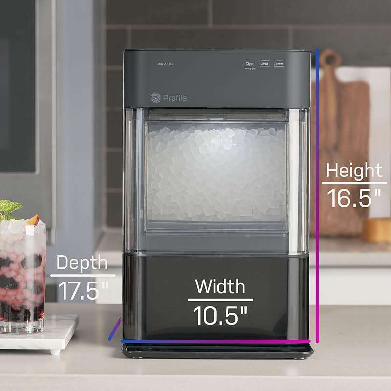 GE Profile Opal 2.0 | Countertop Nugget Ice Maker | Ice Machine with WiFi Connectivity | Smart Home Kitchen Essentials | Black Stainless - Image 5
