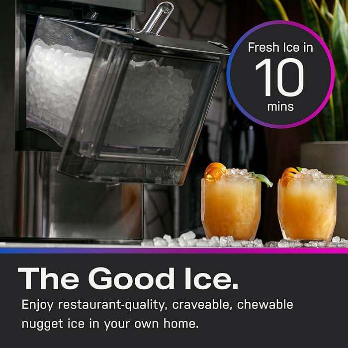 GE Profile Opal 2.0 | Countertop Nugget Ice Maker | Ice Machine with WiFi Connectivity | Smart Home Kitchen Essentials | Black Stainless - Image 9