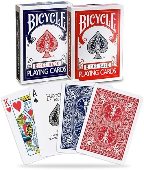 Bicycle Rider Back Playing Cards, Standard Poker Size Deck of Cards, Red & Blue (2 Pack), Classic Cards for Poker, Blackjack, Family Game Night & Card Games, Fun for All Ages - Product Image
