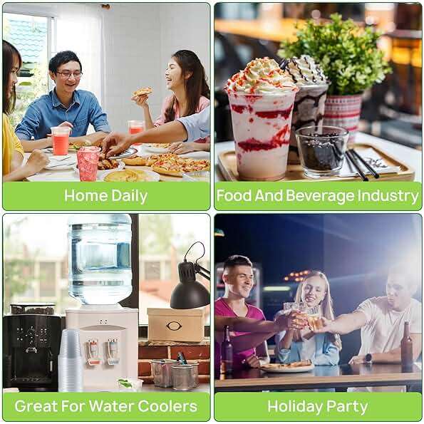 Vplus 2000 Pack 9 OZ Clear Plastic Cups, 9 Ounce Disposable Cold Water Party Drinking Cups for Wedding Thanksgiving Christmas Party - Image 7