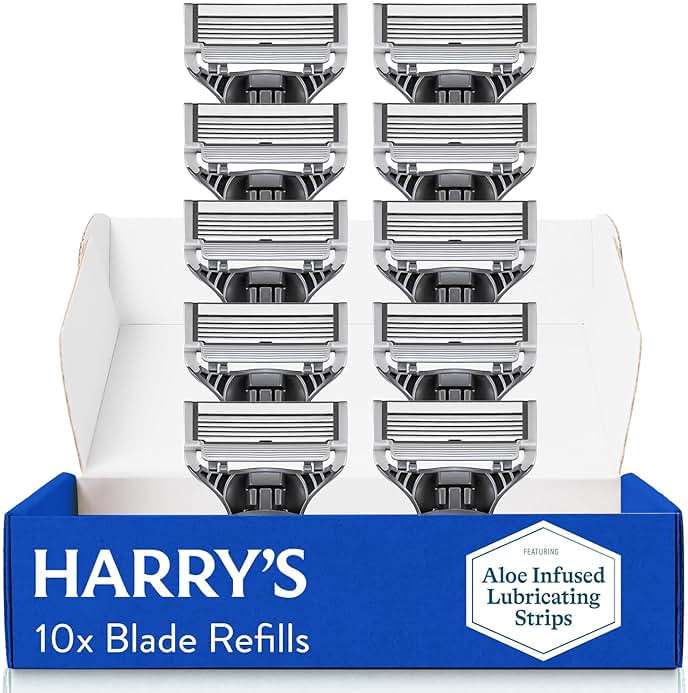 Harry's Original Razor Blades for Men - 10 Count - Premium Razor Blade Refill Cartridges - German Engineered - Image 1