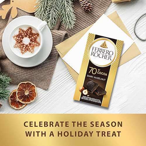 Ferrero Rocher premium chocolate bar, Dark chocolate bar, Hazelnuts and Cocoa Filling, Perfect Self Treat, 3.1 oz Each - Image 3