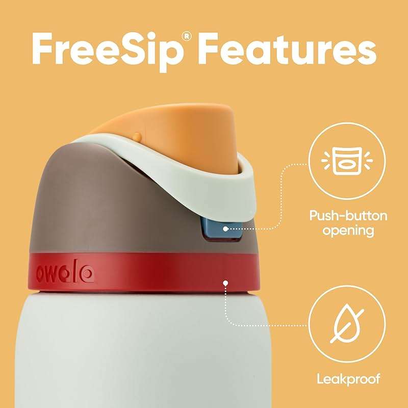 Owala FreeSip Insulated Stainless Steel Water Bottle with Straw, BPA-Free Sports Water Bottle, Great for Travel, 32 Oz, Boneyard | Insulated - Image 3