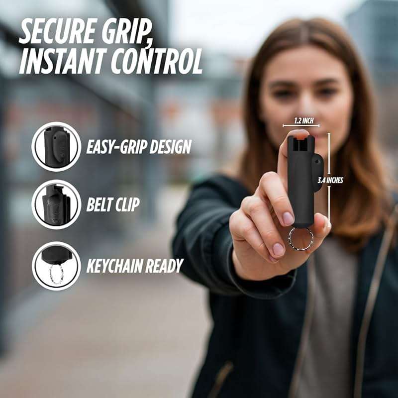 Guard Dog Security Pepper Spray Self Defense for Women, Men, OC Spray, AccuFire World’s Only Laser Sight Pepper Spray Keychain with Belt Clip for Quick Access, 16 Feet Range - Image 3