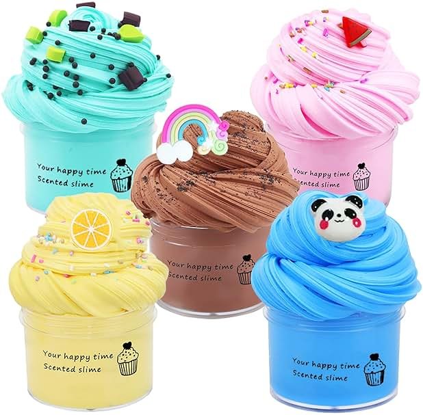 5 Pack Butter Slime Kit,Birthday Gifts for Kids,Party Favors for Girls and Boys,Non-Sticky,Super Soft Stress Relief Toy - Product Image