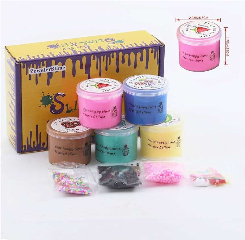 5 Pack Butter Slime Kit,Birthday Gifts for Kids,Party Favors for Girls and Boys,Non-Sticky,Super Soft Stress Relief Toy - Image 3