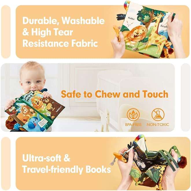 hahaland Baby Books 0-6 Months,Infant Tummy Time Toy Sensory Toys 6 to 12 Months Touch Feel Book Travel Toy Gifts for Boy Girl 0-3 Month Baby Shower Birthday Easter Basket Stuffers (Single) - Image 4