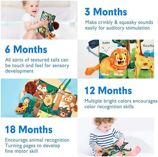 hahaland Baby Books 0-6 Months,Infant Tummy Time Toy Sensory Toys 6 to 12 Months Touch Feel Book Travel Toy Gifts for Boy Girl 0-3 Month Baby Shower Birthday Easter Basket Stuffers (Single) - Image 5