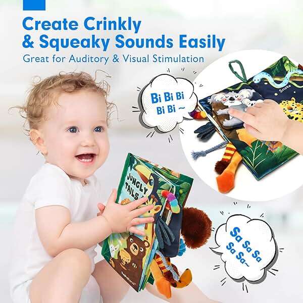hahaland Baby Books 0-6 Months,Infant Tummy Time Toy Sensory Toys 6 to 12 Months Touch Feel Book Travel Toy Gifts for Boy Girl 0-3 Month Baby Shower Birthday Easter Basket Stuffers (Single) - Image 7
