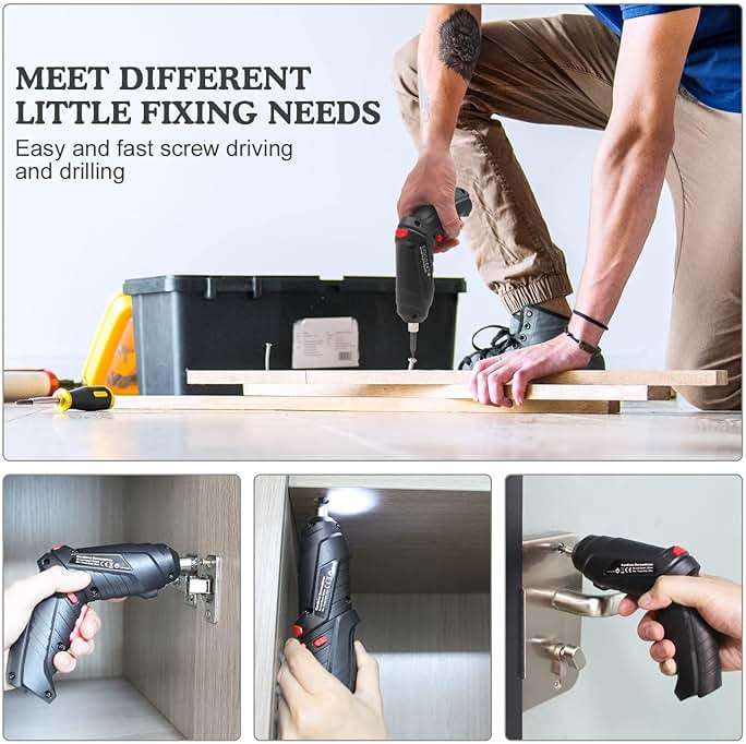 MYMULIKE Cordless Electric Screwdriver, 3.6V Rechargeable Power Screwdriver with 47pcs Accessories, usb Charging, 3Nm Screw Gun, Mini Screwdriver set with LED Light Electric Power Drill Set - Image 5