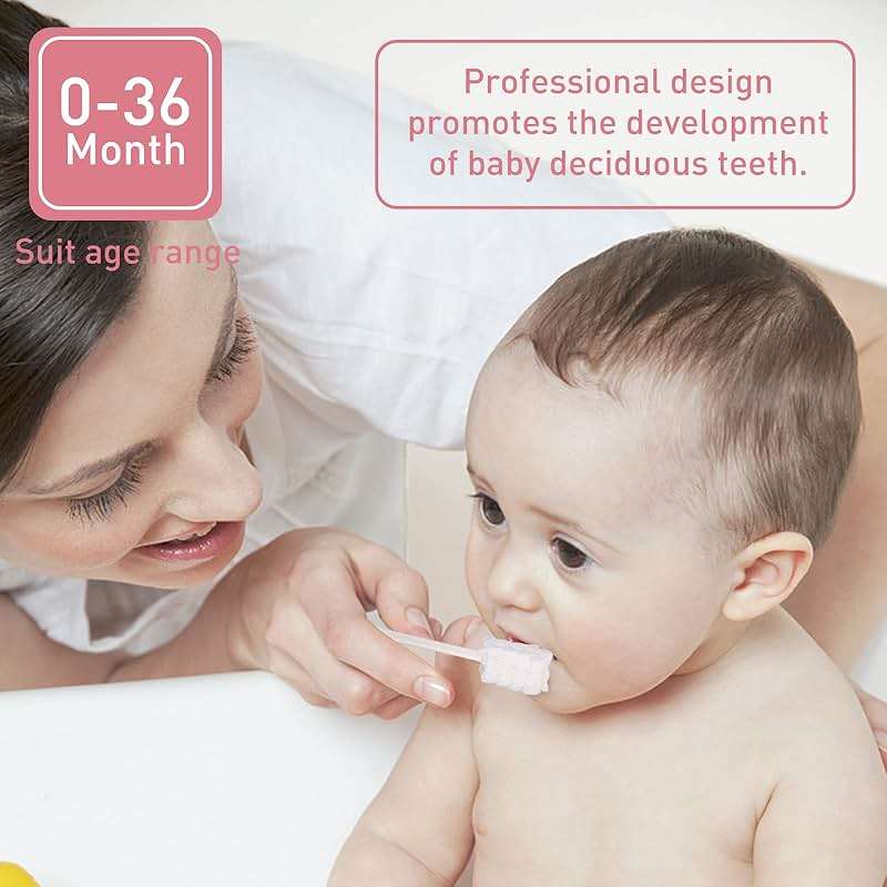 Mokoala 60Pcs Baby Tongue Cleaner, Baby Toothbrush, Disposable Infant Mouth Cleaner, Soft Gauze Toohthbrush Toddler Oral Cleaning Stick Dental Care for 0-36 Month Newborn - Image 6
