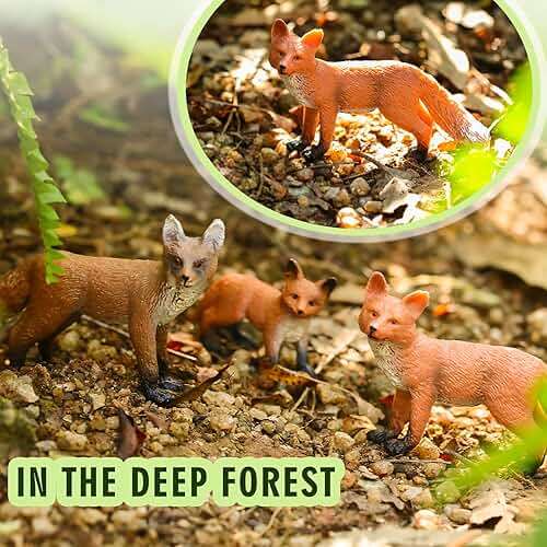Aoriher 12 Pcs Fox Toy Figures Set Realistic Red Arctic Fox Animal Figures Cake Topper Small Jungle Zoo Play Set for Party Favors Educational Toy Christmas Birthday Supplies - Image 4