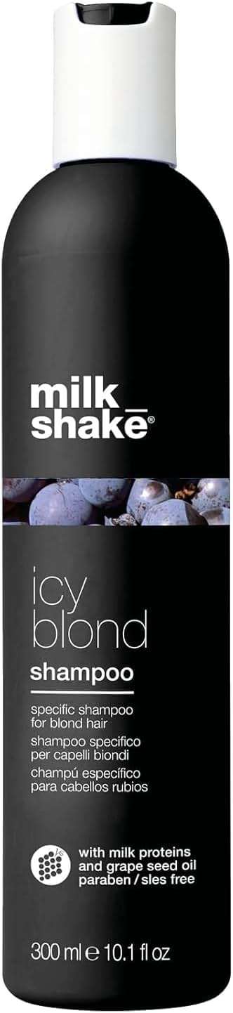 milk_shake icy blond shampoo award winning shampoo with black pigment to cool brassy tones and enhance platinum blonde hair ideal for maintaining icy, ash-toned color - Image 1