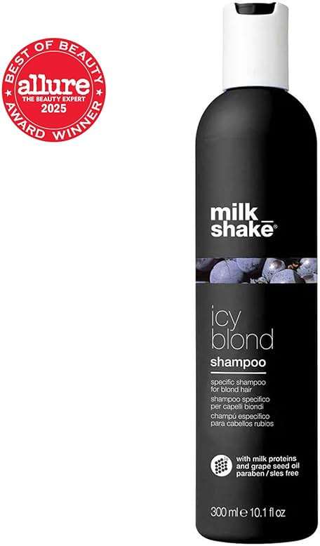 milk_shake icy blond shampoo award winning shampoo with black pigment to cool brassy tones and enhance platinum blonde hair ideal for maintaining icy, ash-toned color - Image 2