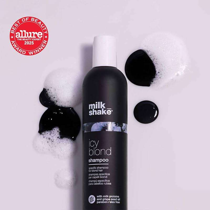 milk_shake icy blond shampoo award winning shampoo with black pigment to cool brassy tones and enhance platinum blonde hair ideal for maintaining icy, ash-toned color - Image 9