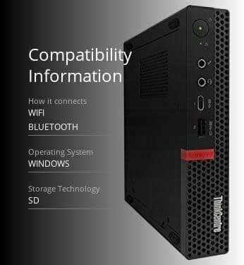 Lenovo ThinkCentre M920q Tiny Desktop,Intel 6 Core i5-8500T,16GB RAM,256GB NVME SSD,HDMI,DisplayPort,WiFi,Bluetooth,Wireless Keyboard Mouse,Windows 11 black (Renewed) - Image 3