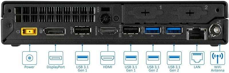 Lenovo ThinkCentre M920q Tiny Desktop,Intel 6 Core i5-8500T,16GB RAM,256GB NVME SSD,HDMI,DisplayPort,WiFi,Bluetooth,Wireless Keyboard Mouse,Windows 11 black (Renewed) - Image 7