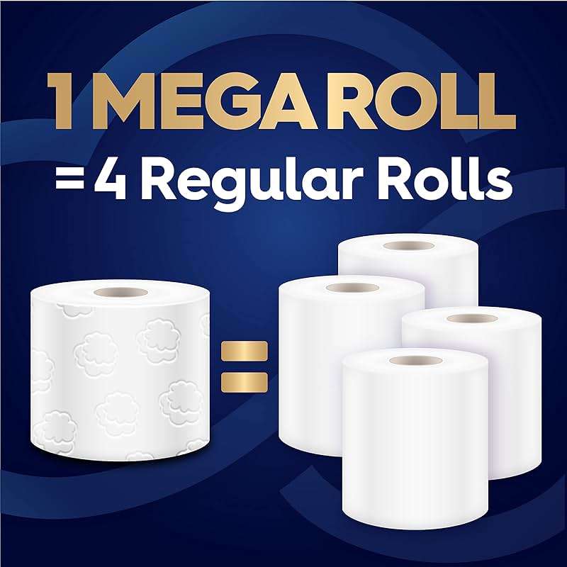 White Cloud Ultra Soft & Strong Toilet Paper, 4 packs of 6 Mega Rolls = 96 Regular Rolls - Image 4